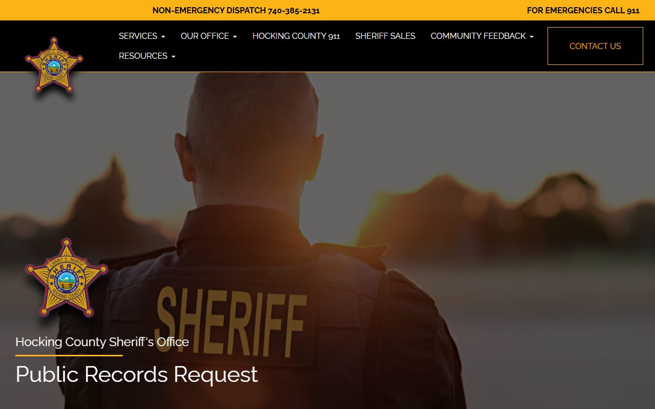 Hocking County inmate records public records request policy